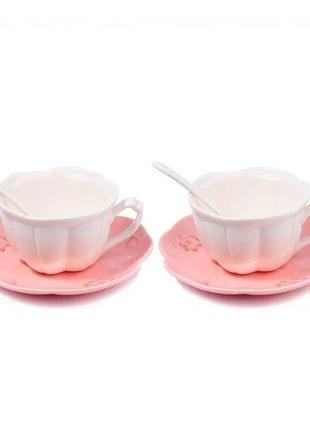 Подарочный набор чашка с блюдцем розовый Код/Артикул 5 0582-1