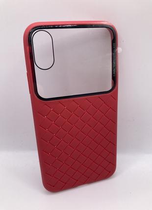Чохол IPhone Xs Прозорий с переплетом червона