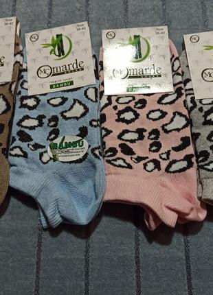 Шкарпетки укорочені, з леопардовим малюнком, 95% Бамбук, розмі...