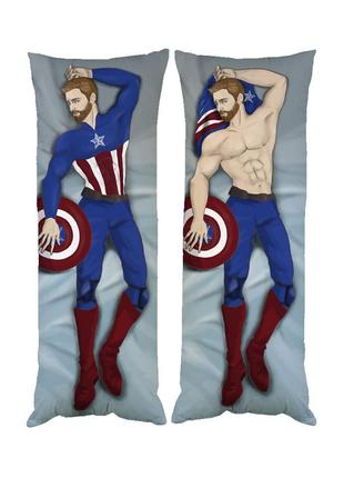 Подушка дакимакура Марвел Мстители Капитан Америка декоративна...