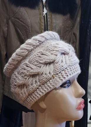 Женская шапка-Кубанка ручной работы, узор турецкая коса и коло...