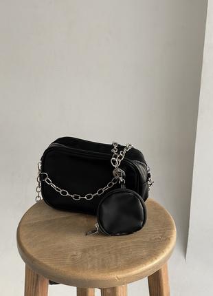 Женская сумка 6550 кросс-боди через плечо черная