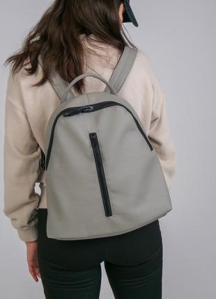 Компактний жіночий рюкзак Like в екошкірі, сірий колір