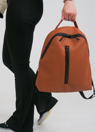 Компактный женский рюкзак Like в экокожи, терракотовый цвет