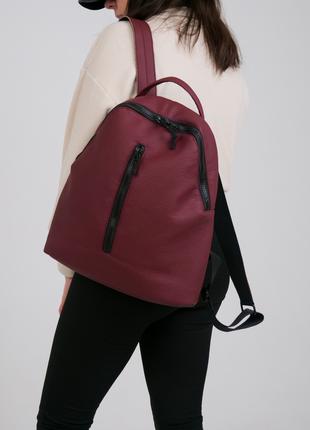 Компактный женский рюкзак Like в экокожи, бордовый цвет