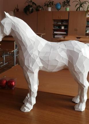 PaperKhan конструктор из картона 3D фигура конь лошадь Паперкр...
