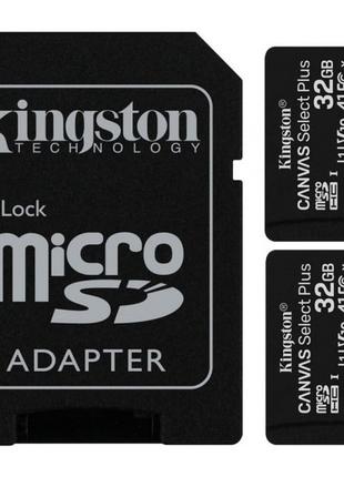 Карта пам'яті Kingston microSDHC 2x32GB Canvas Select Plus UHS...