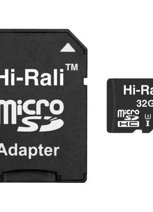 Карта пам'яті Hi-Rali microSDHC 32GB UHS-I U3 Class 10 + SD-ad...