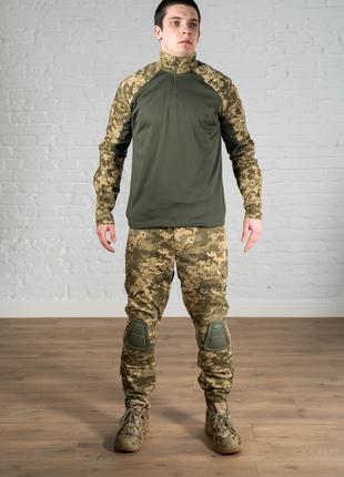 Военный костюм рипстоп пиксель с наколенниками камуфляжный всу...
