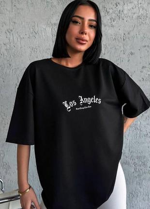Женская футболка Los angeles цвет черный р.L 455872