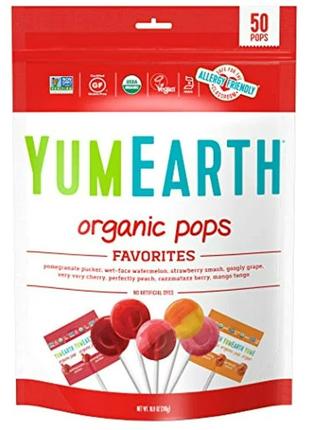 Чупачупси з різними фруктовими смаками органік YumEarth (Pops)...