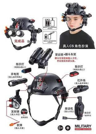 Шлем YC-M 14 A (24) запускатель, фонарик, лазер, микрофон и ди...