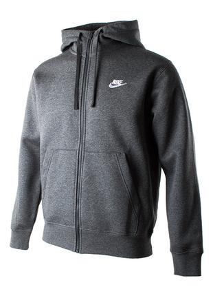 Мужская Толстовка Nike M NSW CLUB HOODIE FZ BB Черный L (7dBV2...