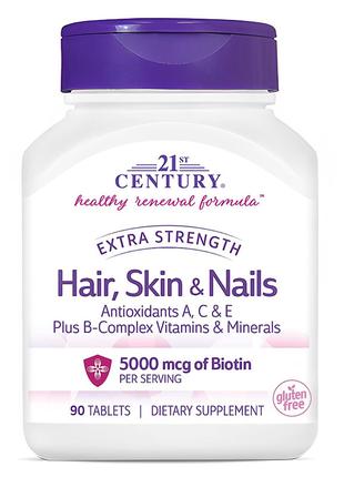 Витамины для волос, кожи и ногтей 21st Century Hair, Skin & Na...