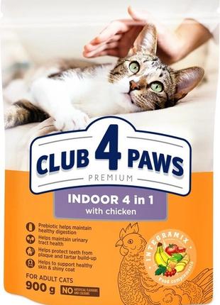 Сухой корм для кошек Club 4 Paws (Клуб 4 Лапы) живущих в помещ...