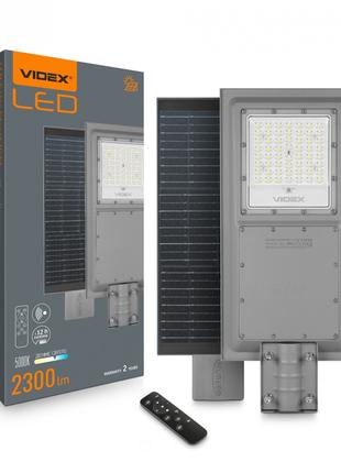 LED фонарь уличный автономный VIDEX 2300Lm 5000K (VL-SLSO-082-S)