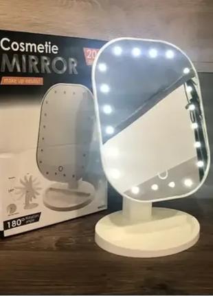 Зеркало для макияжа с 20 LED подсветкой Cosmetie Mirror.Овальн...