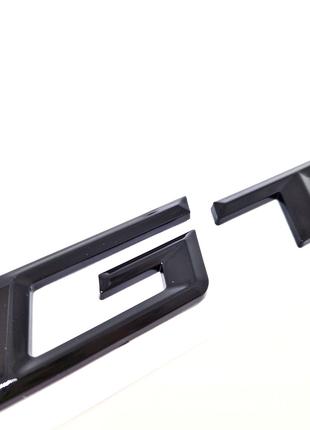 Эмблема GT BMW Надпись Черный глянец
