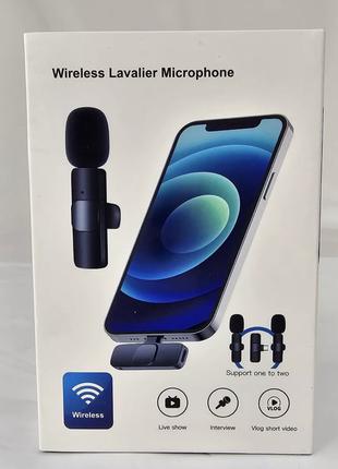СТОК!Беспроводной петличный микрофон Wireless Microphone 2-в-1