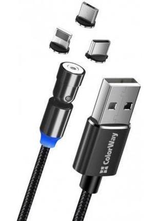 Дата кабель USB 2.0 AM to Lightning + Micro 5P + Type-C