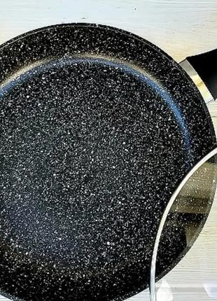 Сковорода с крышкой 22 см темный гранит UNIQUE UN-5144 | Антип...