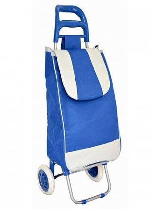 Велика дорожня тачка-сумка з коліщатками колір Блакитний