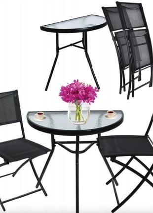 Комплект садовой мебели Jumi полукруглый стол и 2 стулья