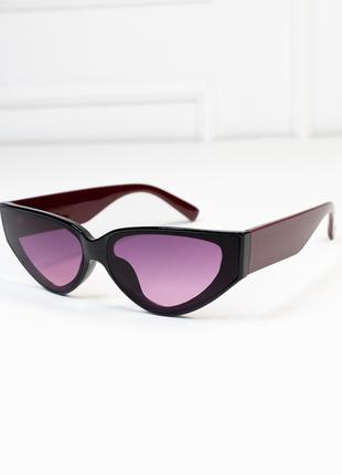 Черно-бордовые узкие солнцезащитные очки, размер Universal