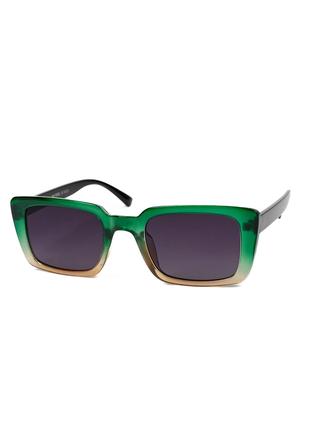 Зелено-бежевые прямоугольные солнцезащитные очки, размер Unive...