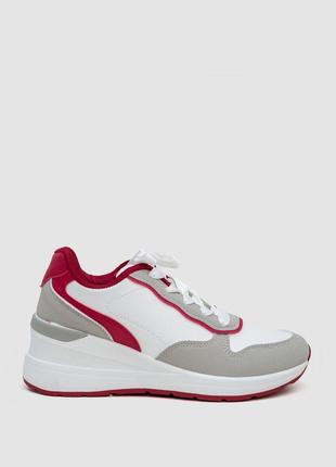 Кросівки жіночі, колір біло-бордовий, розмір 36, 248RNG03-1