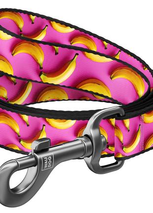 Поводок для собак нейлоновый WAUDOG Nylon, рисунок "Бананы на ...