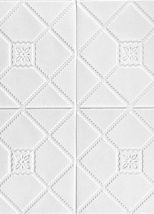Самоклеющаяся 3D панель белый декор 700x700x4мм SW-00001351