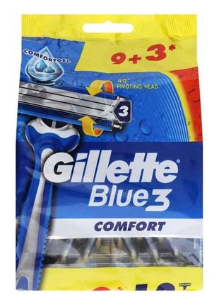 Станок одноразовий 12шт 93шт BLUE3 Комфорт ТМ GILLETTE