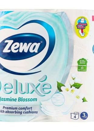 Туалетний папір 3шт 4шар Deluxe Жасмин (білий) ТМ Zewa