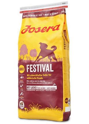 Сухий корм для вибагливих собак Josera Festival з лососем і де...