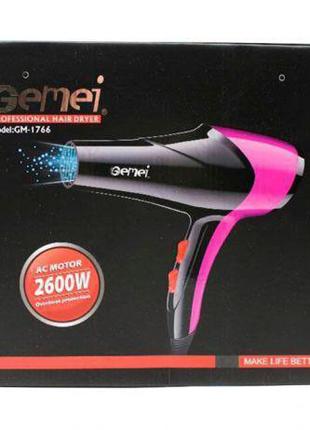 Електричний фен для сушіння волосся GM-1766 2.6 кВт / Фен сушк...