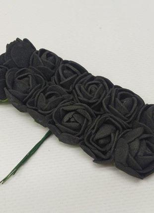 Трояндочки з фоамірану (12шт) колір - Чорний