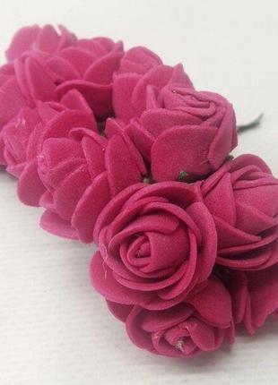 Трояндочки з фоамірану (12шт) колір - Темно-малиновий
