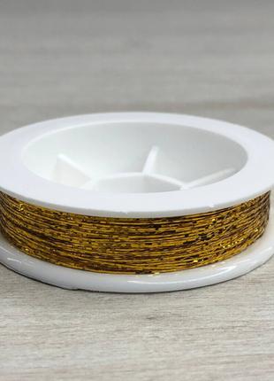 Люрексовая нить для вышивки - желтое золото 100м