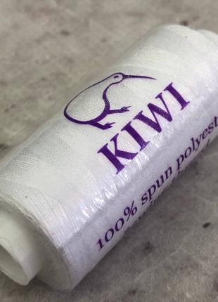 Нитки Kiwi в катушках, швейные 100 полиэстер 40/2 (200м) белые
