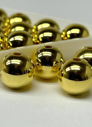 (20 грам) Перли бусини пластик Ø12мм - золото