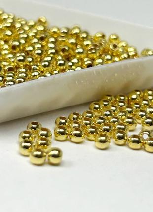 (20 грам) Намистини пластик Ø3мм - золото