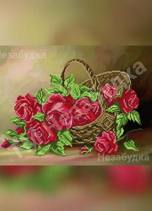 Схема для вышивания бисером - Розы в корзине