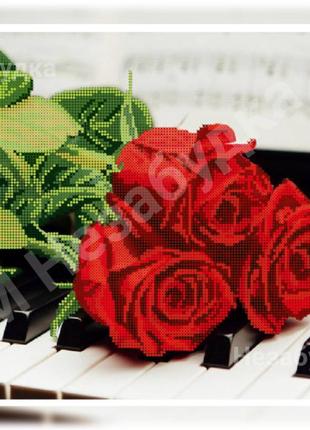 Схема для вышивки бисером - Розы на рояле