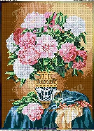 Схема для вышивки бисером - Цветы в вазе