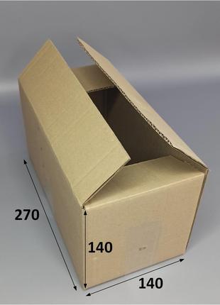 Картонная коробка четырехклапанная 270 х 140 х 140 мм бурый 10шт