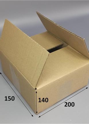 Картонная коробка четырехклапанная 200 х 150 х 140 мм бурый 10шт
