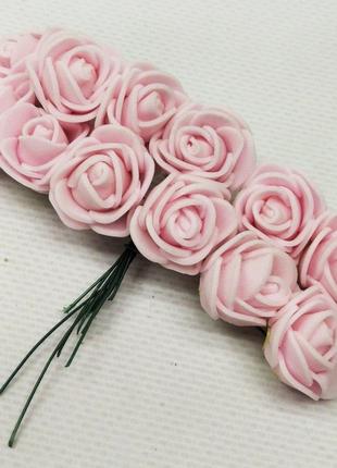 Трояндочки з фоамірану (12шт) колір - Ніжно рожевий
