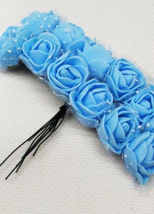 Трояндочки з фоамірану (12шт) колір - Блакитний