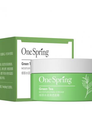 Увлажняющий крем для лица с экстрактом зеленого чая One Spring...